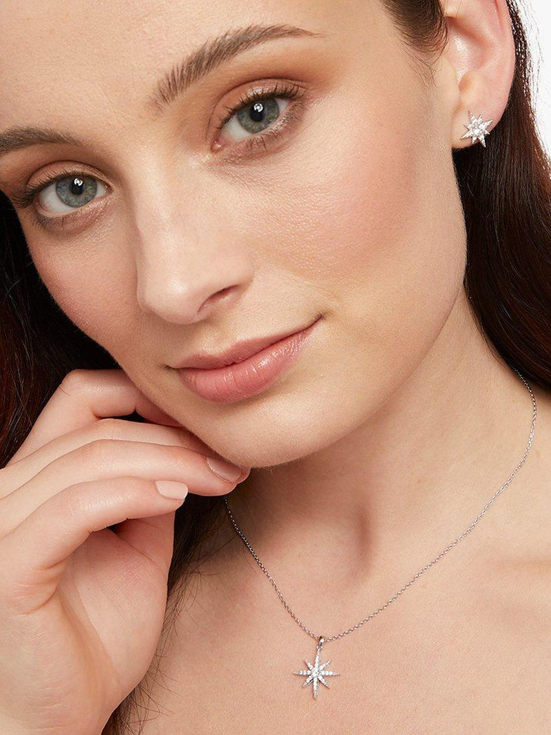 Jools by Jenny Brown cubic zirconia earrings silver, imported from the UK
