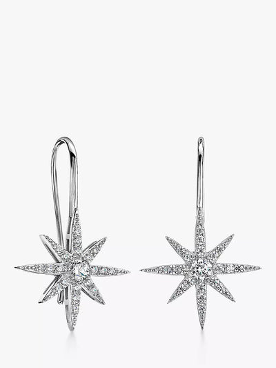 John Lewis Jools by Jenny Brown Cubic Zirconia North Star Fishook Short Drop Earrings, Silver- Buy online at McGrocer