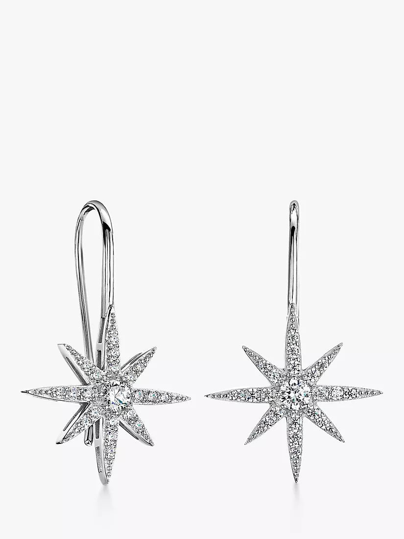 Jools by Jenny Brown north star cubic zirconia drop earrings (British brand)