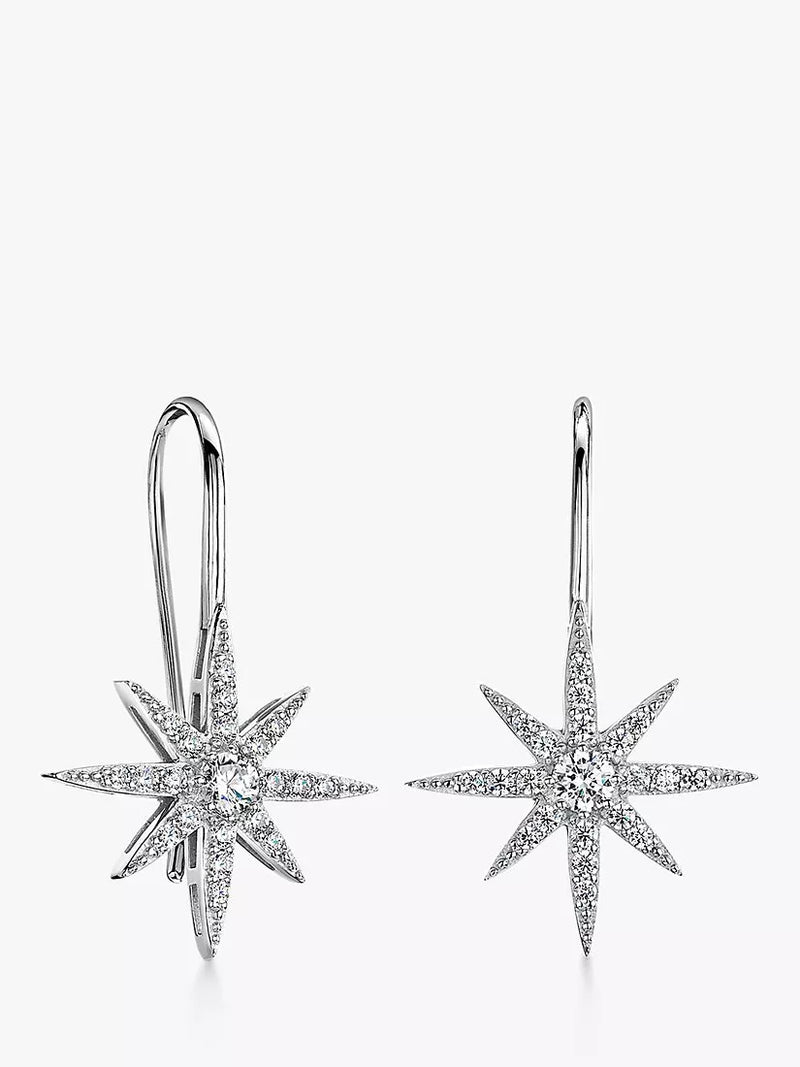 Jools by Jenny Brown north star cubic zirconia drop earrings (British brand)