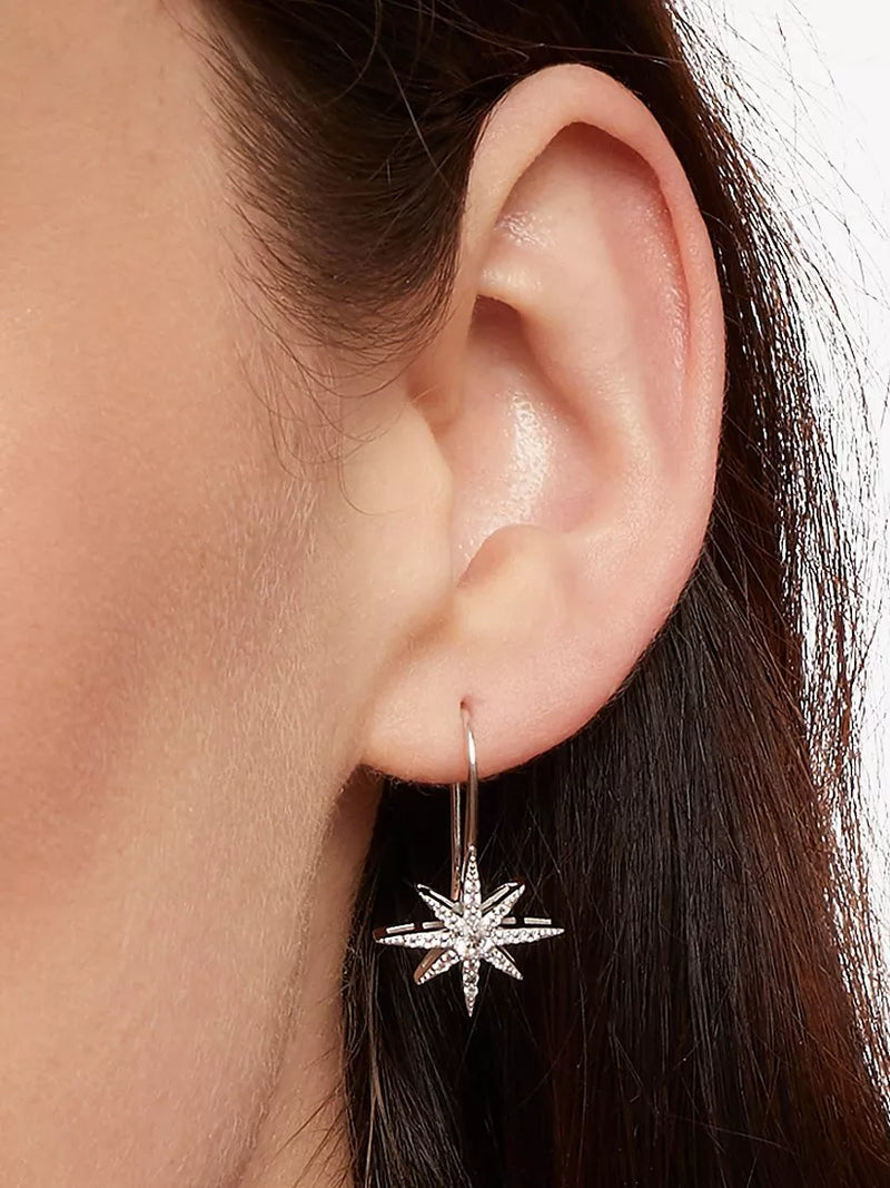 Jools by Jenny Brown north star cubic zirconia drop earrings (British brand)
