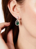 Jools teardrop cubic zirconia silver green drop earrings, imported from the UK
