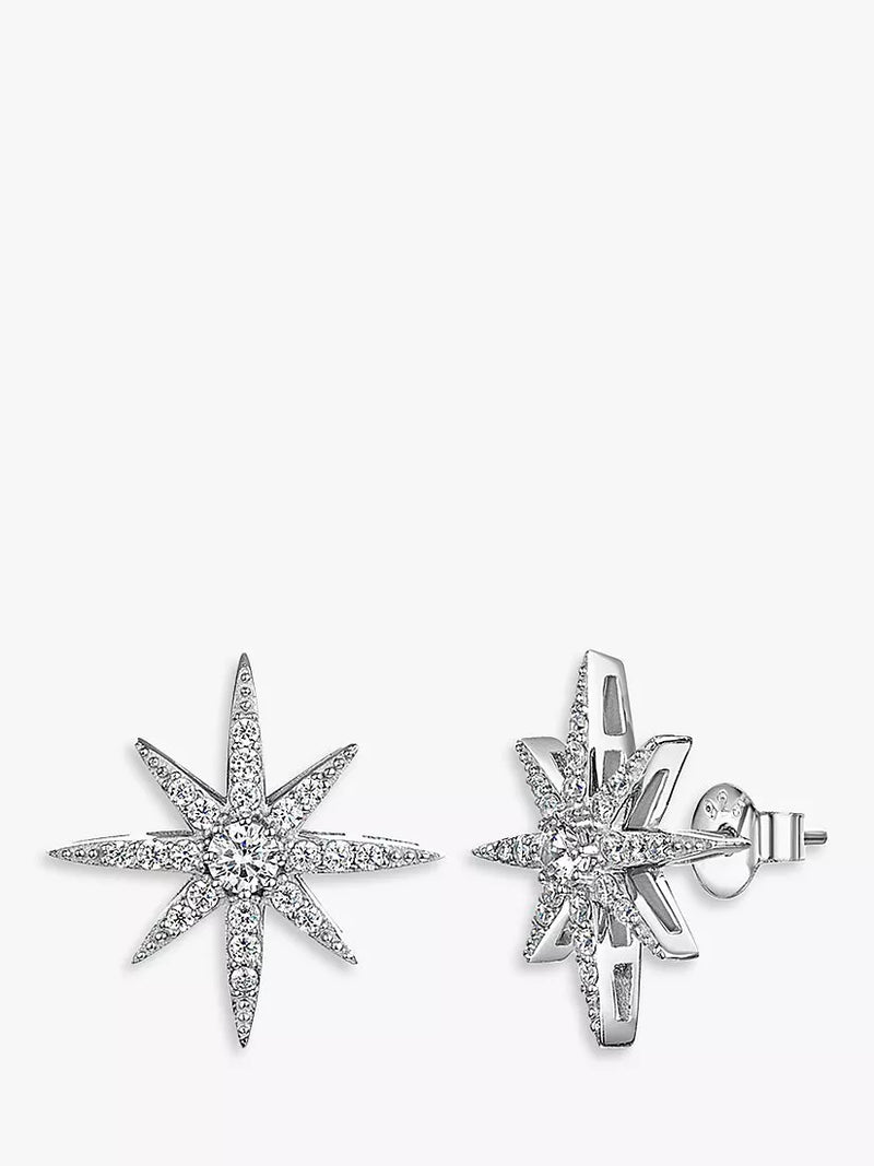 Jools by Jenny Brown cubic zirconia north star stud earrings, UK version