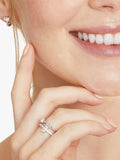 Jools by Jenny Brown princess cut huggie hoop earrings silver, UK version