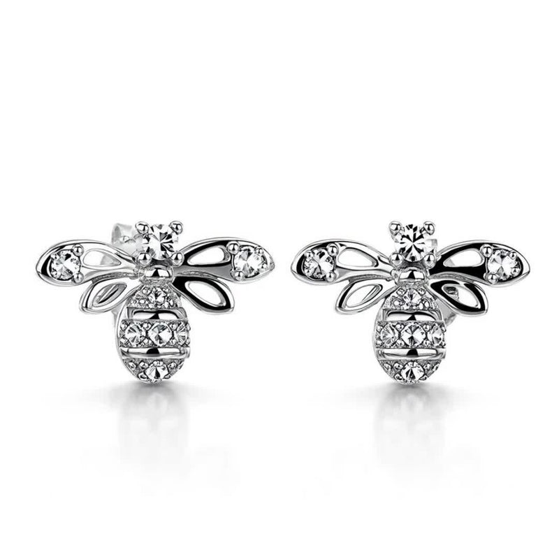 Jools by Jenny Brown cubic zirconia bee stud earrings (British brand)