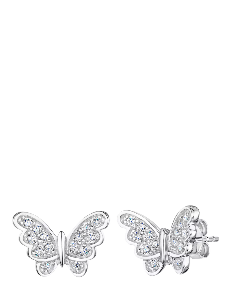Jools by Jenny Brown silver butterfly stud earrings, imported from the UK