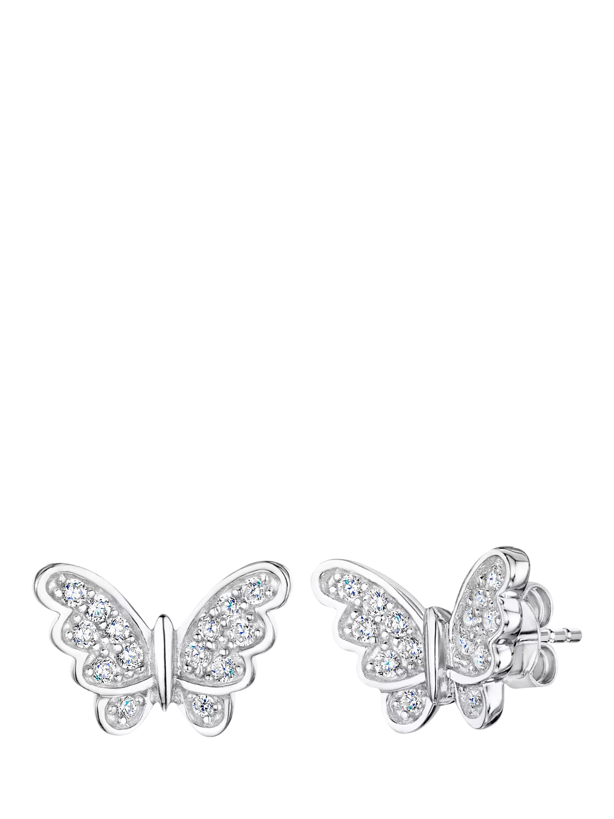 Jools by Jenny Brown silver butterfly stud earrings, imported from the UK