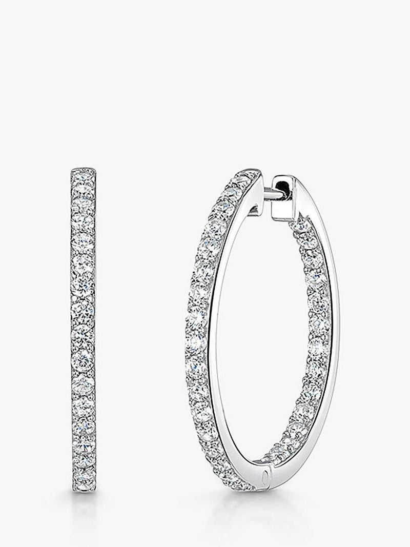 Jools by Jenny cubic zirconia hoop earrings 26mm (British brand)