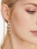 Jools by Jenny Brown silver drop earrings with cubic zirconia, UK version