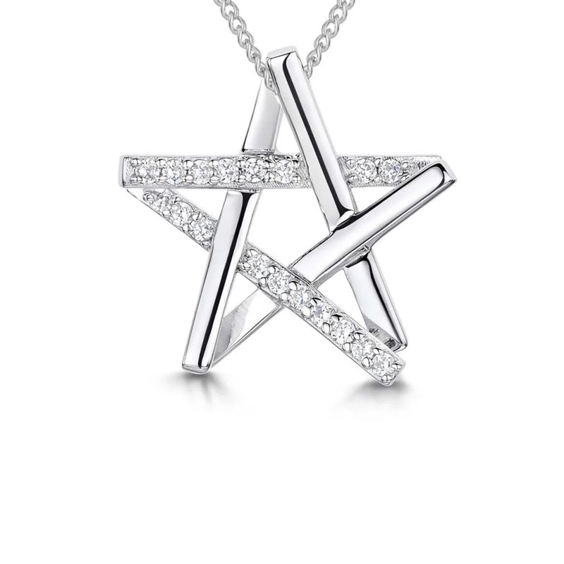 Jools by Jenny Brown star pendant necklace cubic zirconia 2.8cm - British product