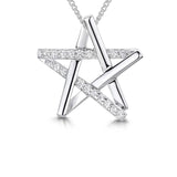 Jools by Jenny Brown star pendant necklace cubic zirconia 2.8cm - British product