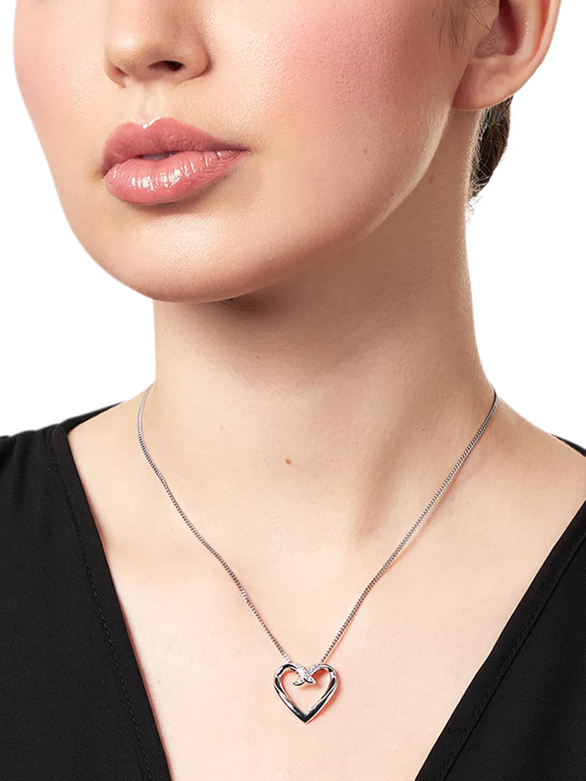 Jools cubic zirconia open heart pendant silver, imported from the UK