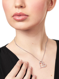 Jools by Jenny Brown double heart pendant necklace silver 41-45cm (British brand)