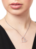 Jools by Jenny Brown double heart pendant necklace silver 41-45cm (British brand)