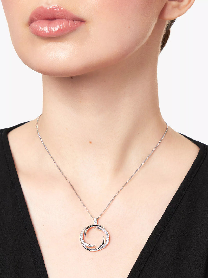 Jools by Jenny Brown swirl effect pendant necklace in silver (British brand)
