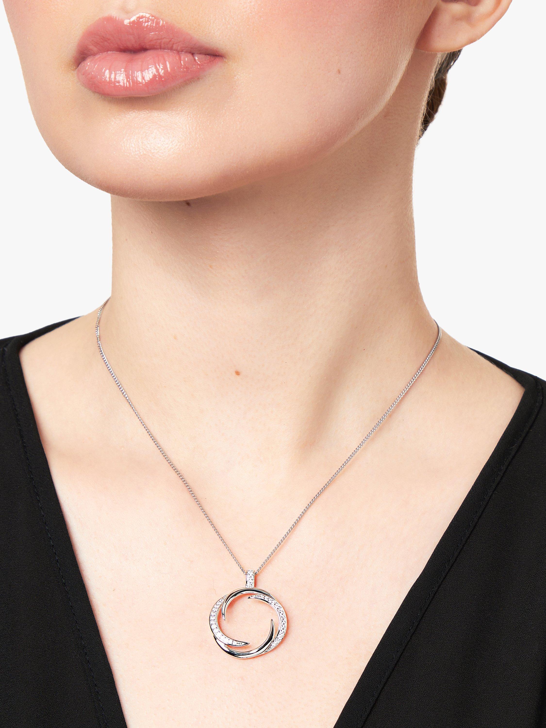 Jools by Jenny Brown swirl effect pendant necklace in silver (British brand)