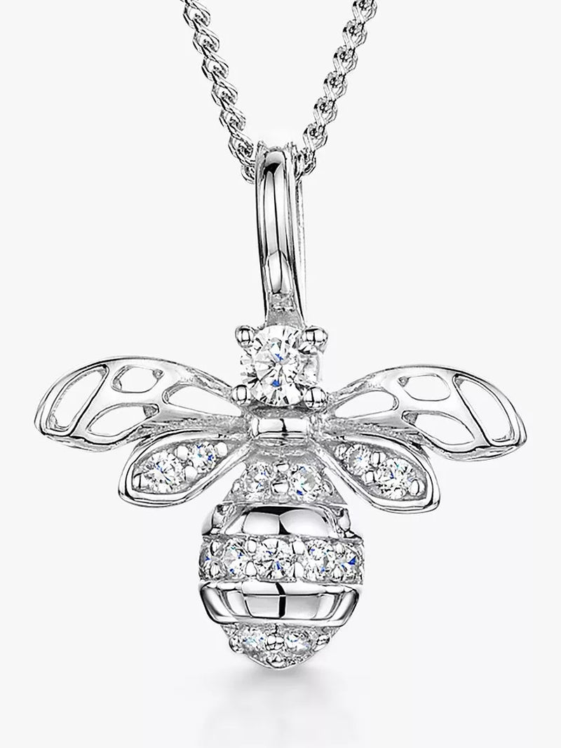 Jools by Jenny Brown Cubic Zirconia Small Bee Pendant Necklace