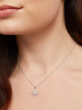Jools North Star pendant necklace in rhodium plated silver - British product