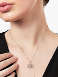 Jools by Jenny Brown rhodium plated sterling silver snowflake pendant necklace with cubic zirconia, UK version