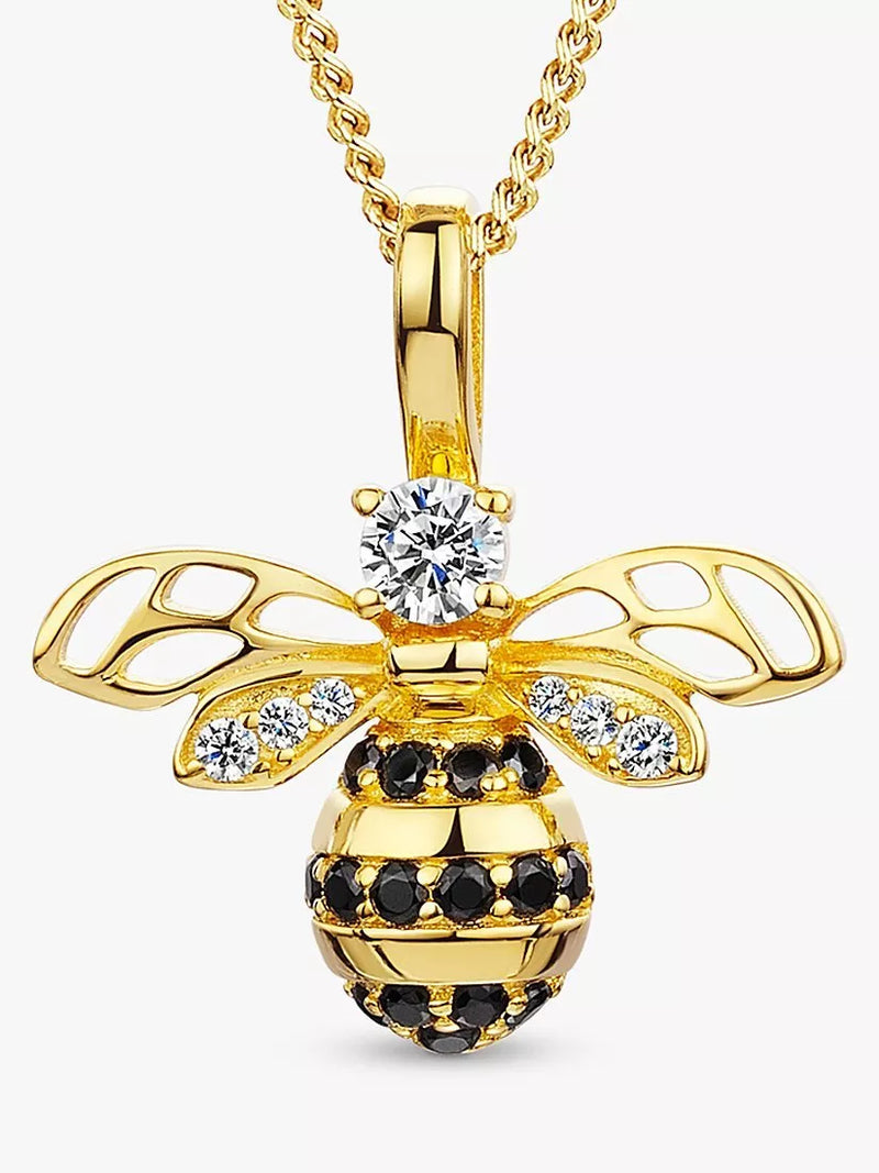 Jools by Jenny Brown Cubic Zirconia Large Bumble Bee Pendant Necklace