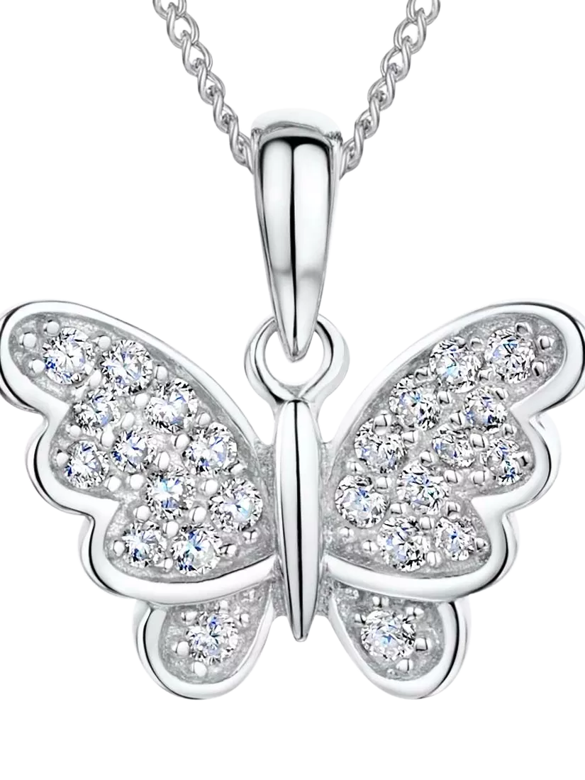Jools by Jenny Brown cubic zirconia butterfly pendant necklace - British product