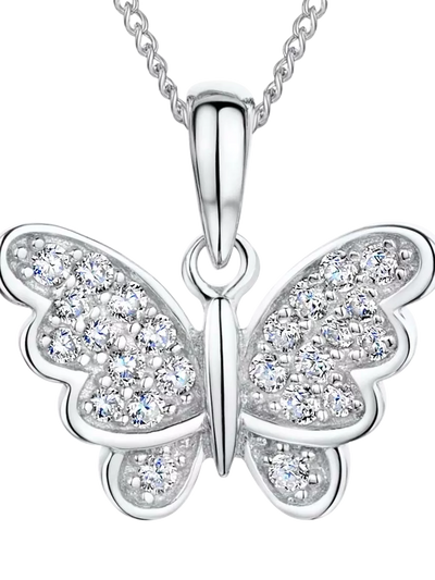 John Lewis Jools by Jenny Brown Cubic Zirconia Butterfly In Flight Pendant Necklace- Buy online at McGrocer