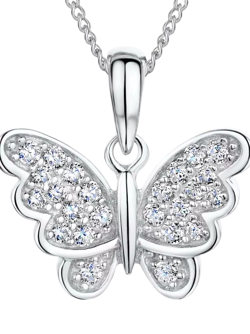 Jools by Jenny Brown cubic zirconia butterfly pendant necklace - British product