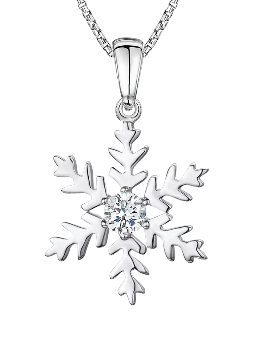 Jools snowflake cubic zirconia pendant necklace - British brand