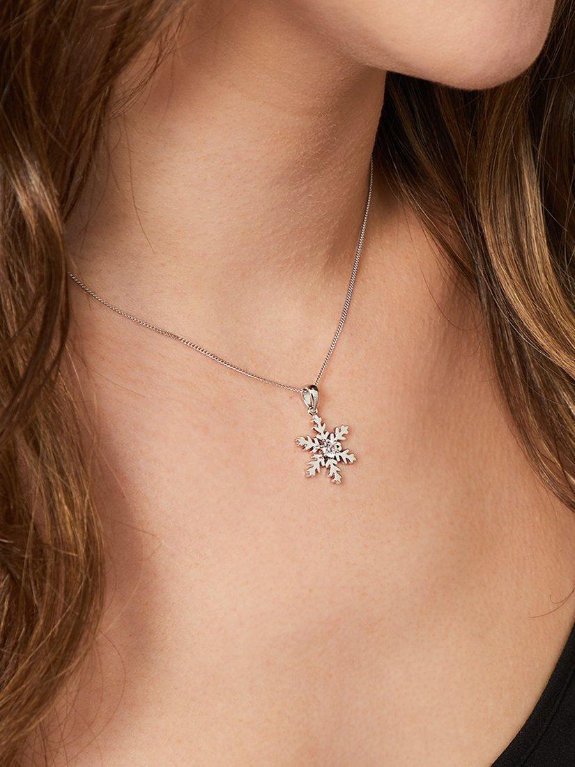 Jools snowflake cubic zirconia pendant necklace - British brand