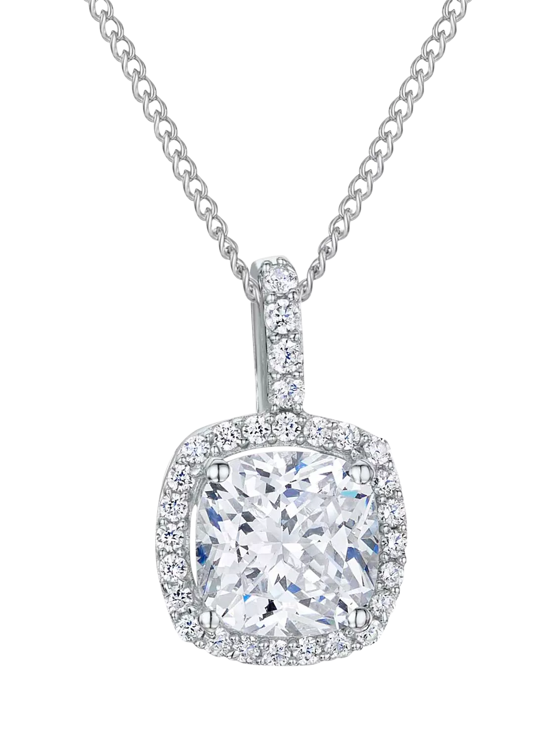 Jools by Jenny Brown Cubic Zirconia Curved Square Necklace