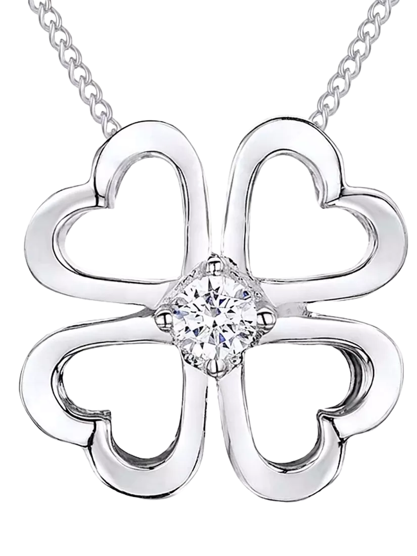Jools by Jenny Brown four leaf clover pendant necklace in silver, UK version