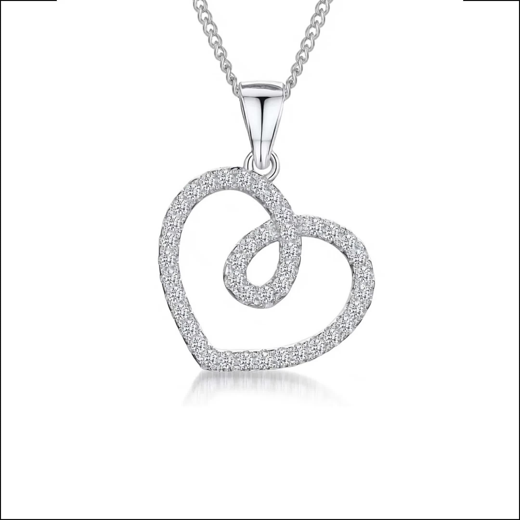 Jools by Jenny Brown cubic zirconia pendant necklace silver, UK version