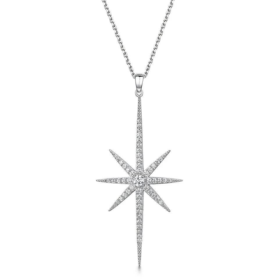 Jools by Jenny Brown cubic zirconia north star pendant necklace - British product