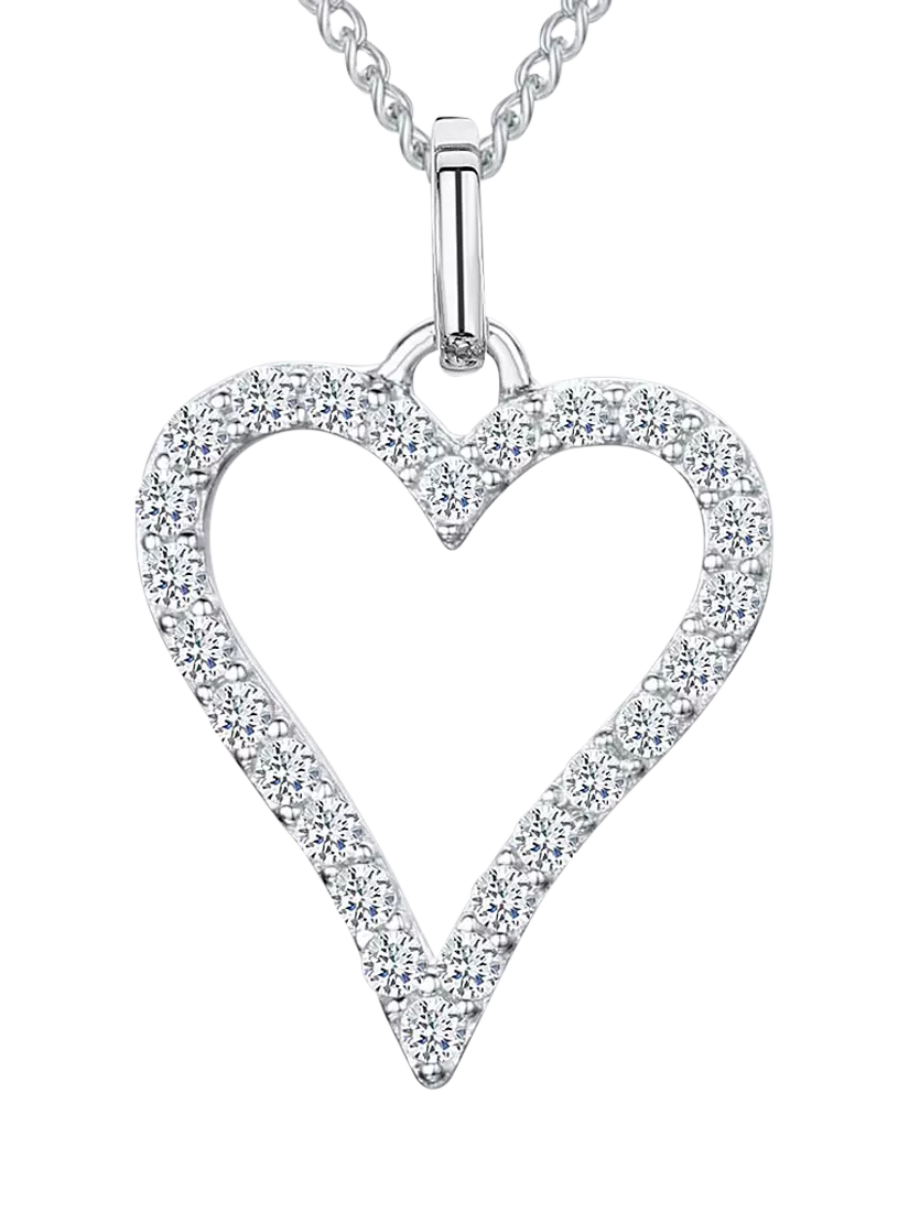 Jools by Jenny Brown cubic zirconia heart pendant necklace 41-45cm (British brand)