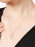 Jools by Jenny Brown cubic zirconia heart pendant necklace 41-45cm (British brand)