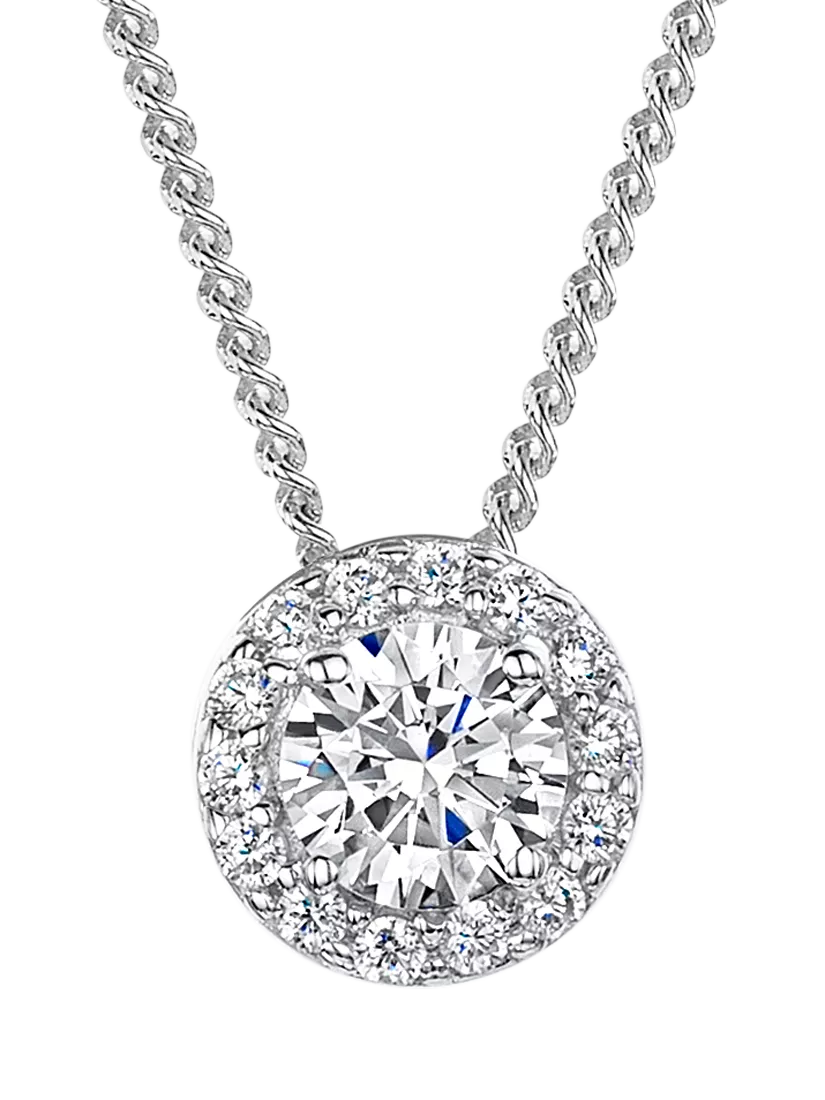 Jools by Jenny Brown cubic zirconia halo pendant silver, UK version