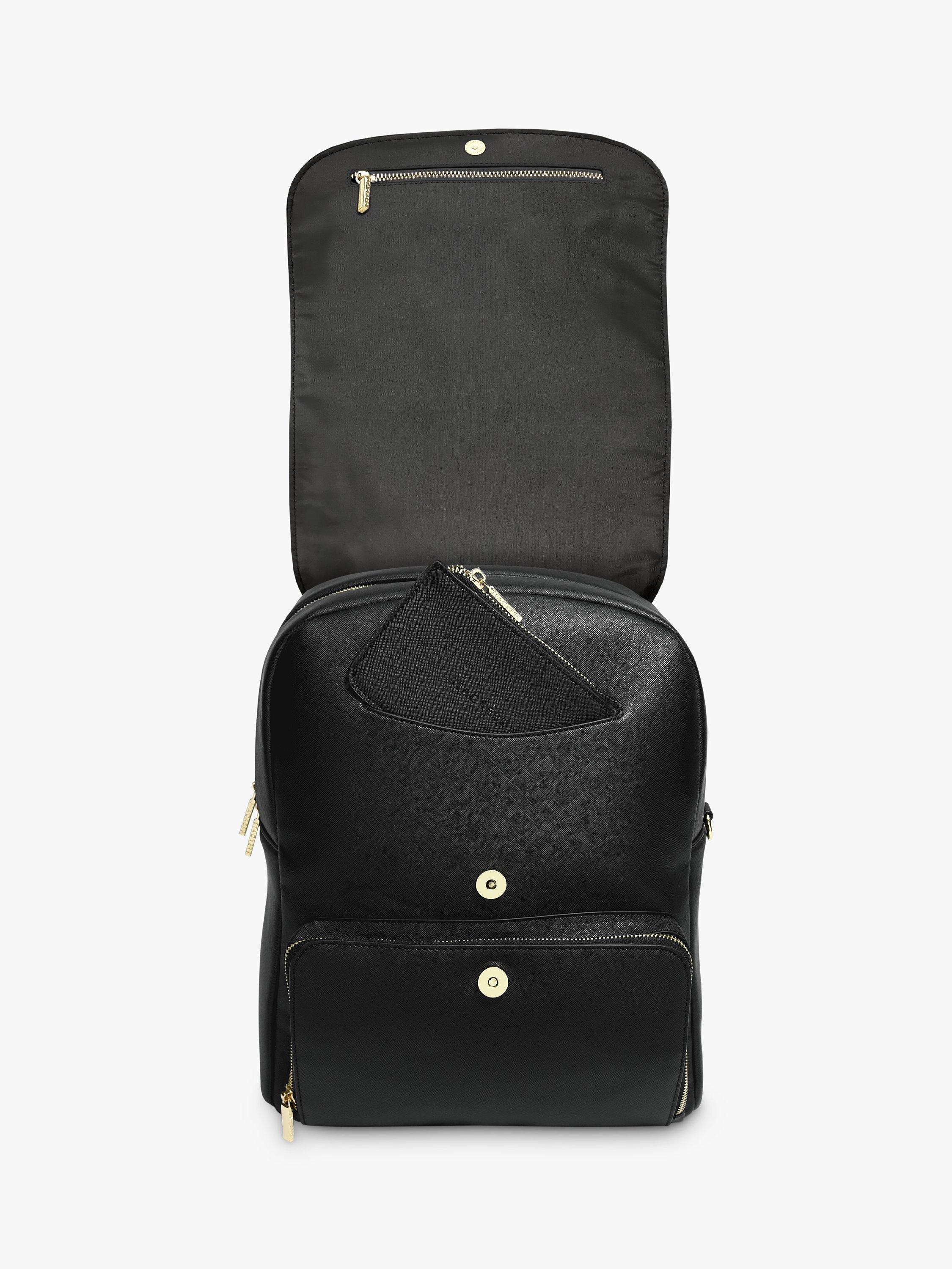 Stackers laptop backpack with faux leather exterior and multiple pockets (British brand)