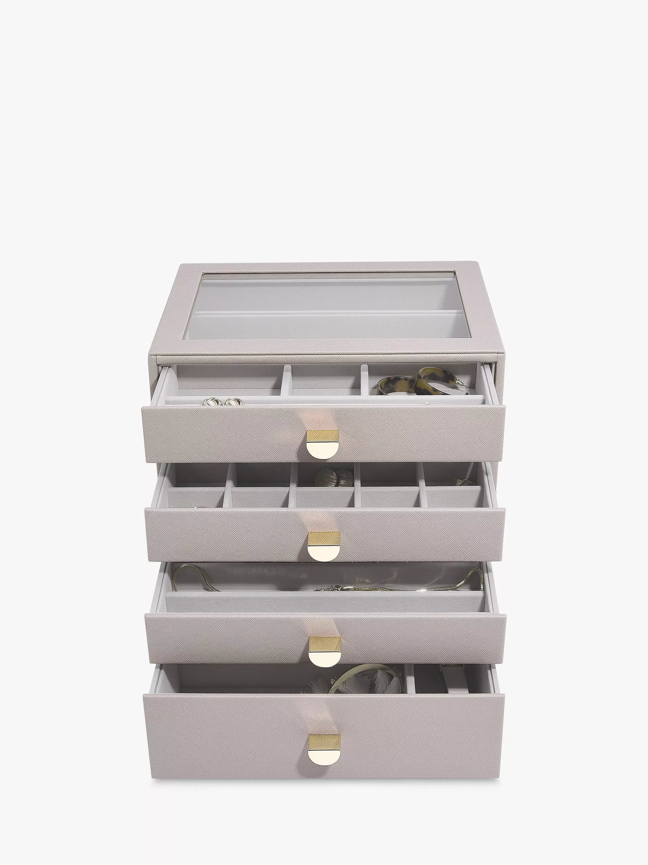 Stackers Glass Lid 4 Drawer Jewellery Box