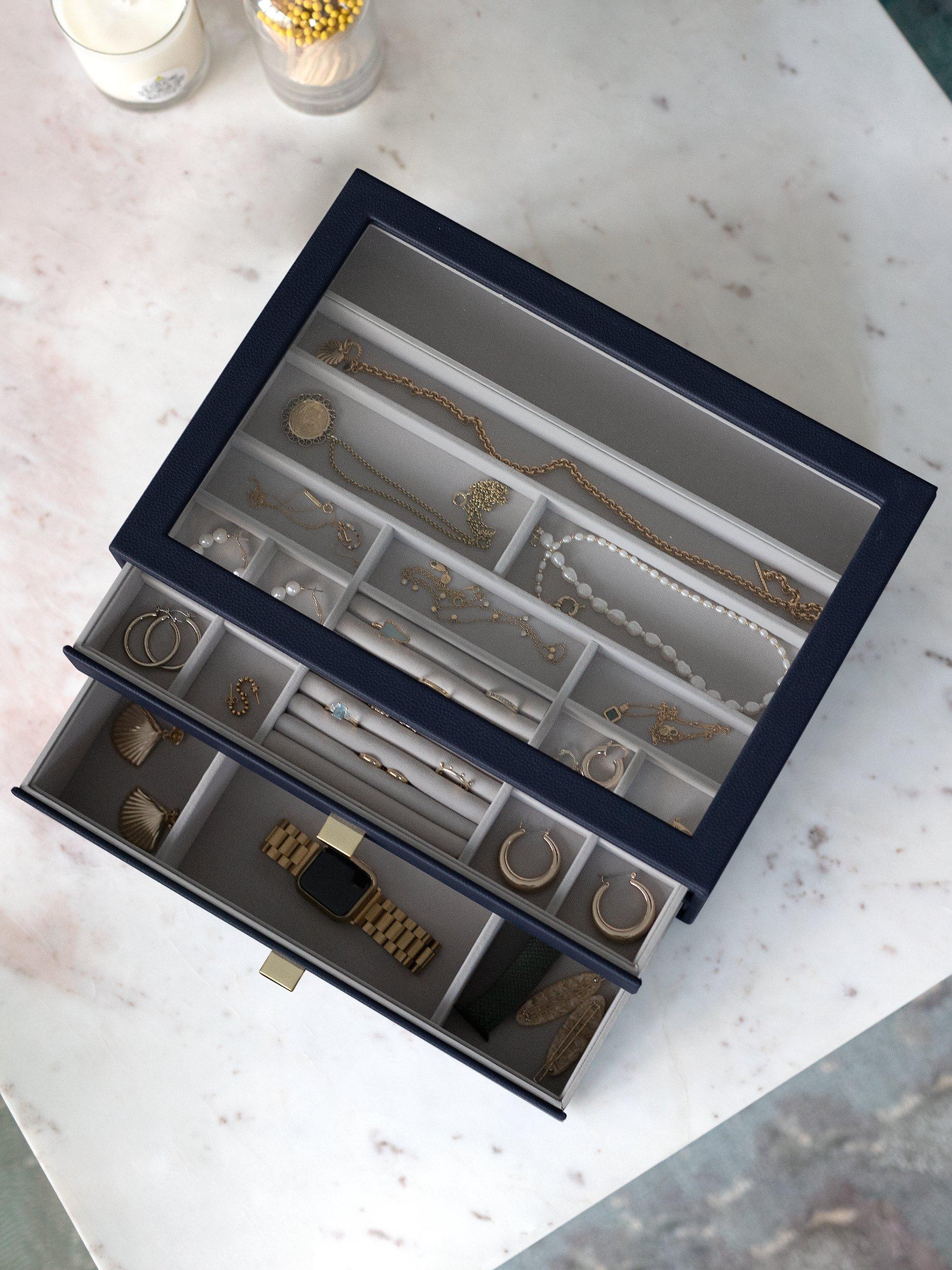 Stackers supersize glass lid jewellery box - British product