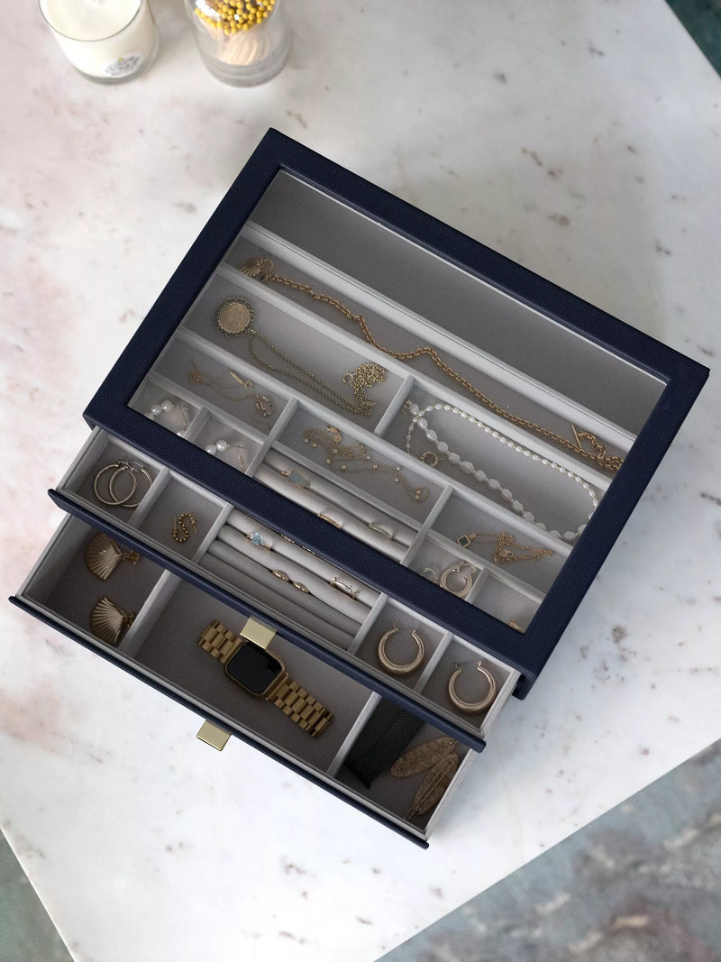 Stackers supersize glass lid jewellery box - British product
