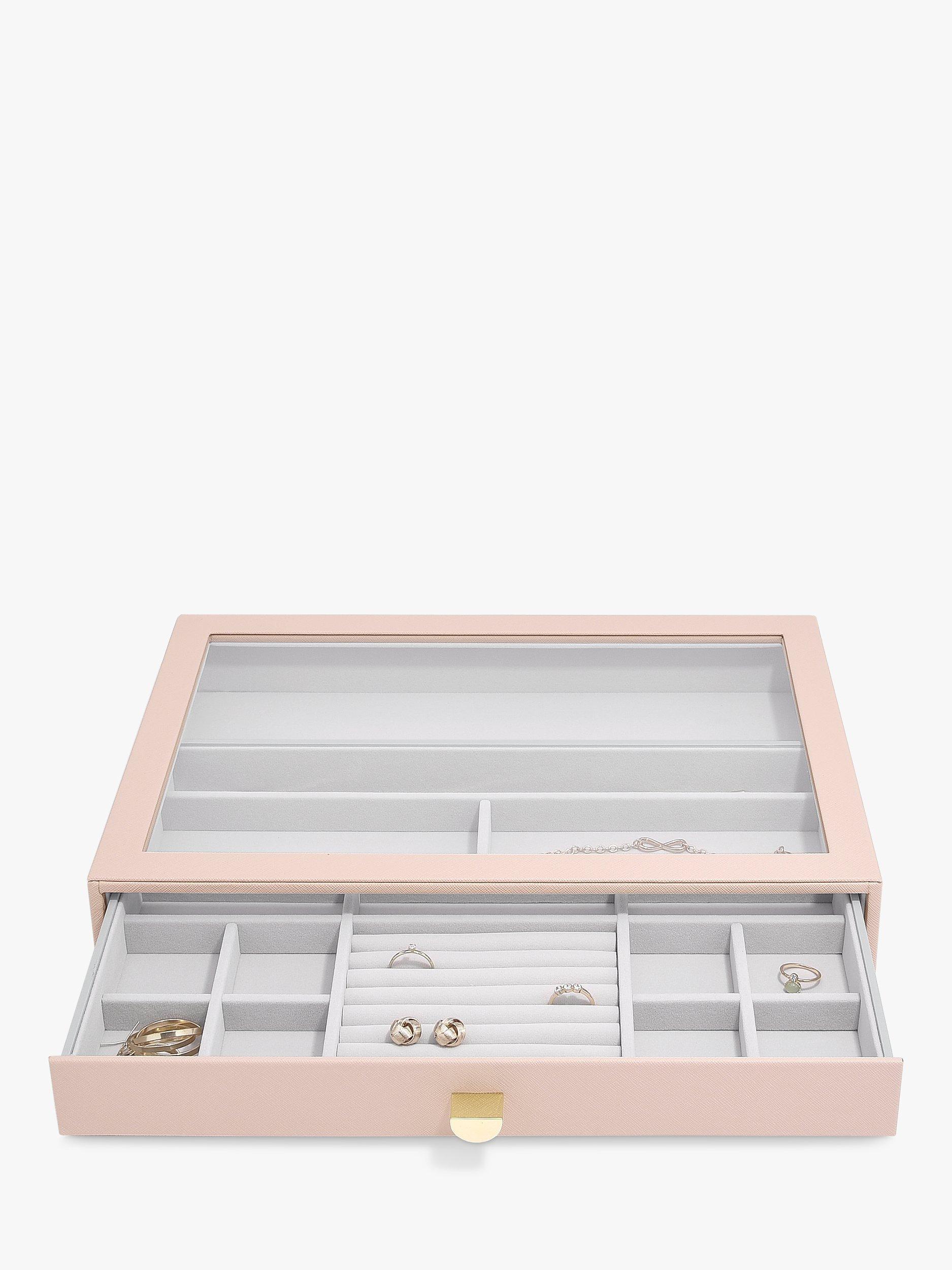 Stackers Supersize 3 drawer jewellery box with glass lid (British brand)