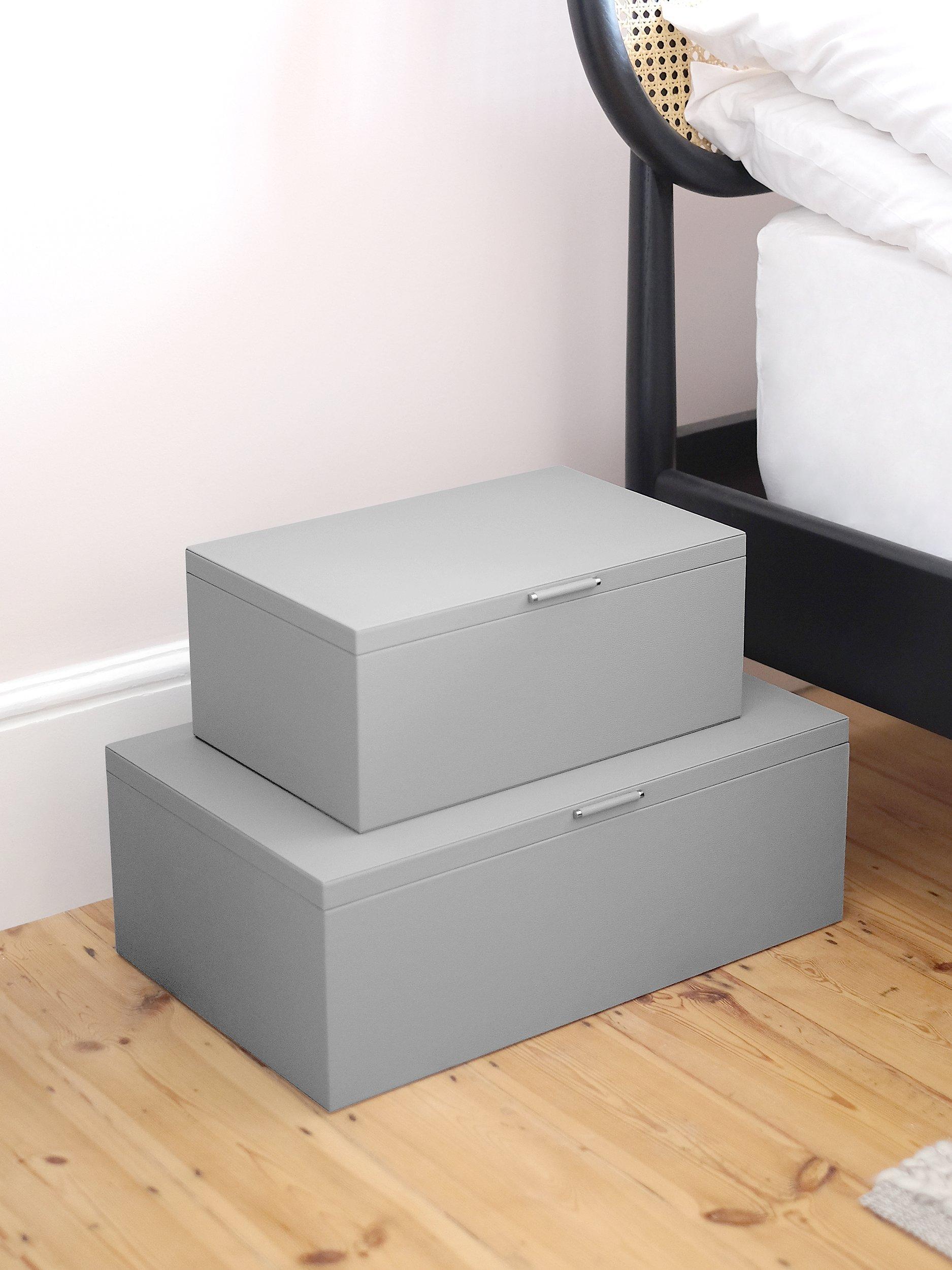 Stackers Faux Leather Storage Boxes Set of 2 (British brand)