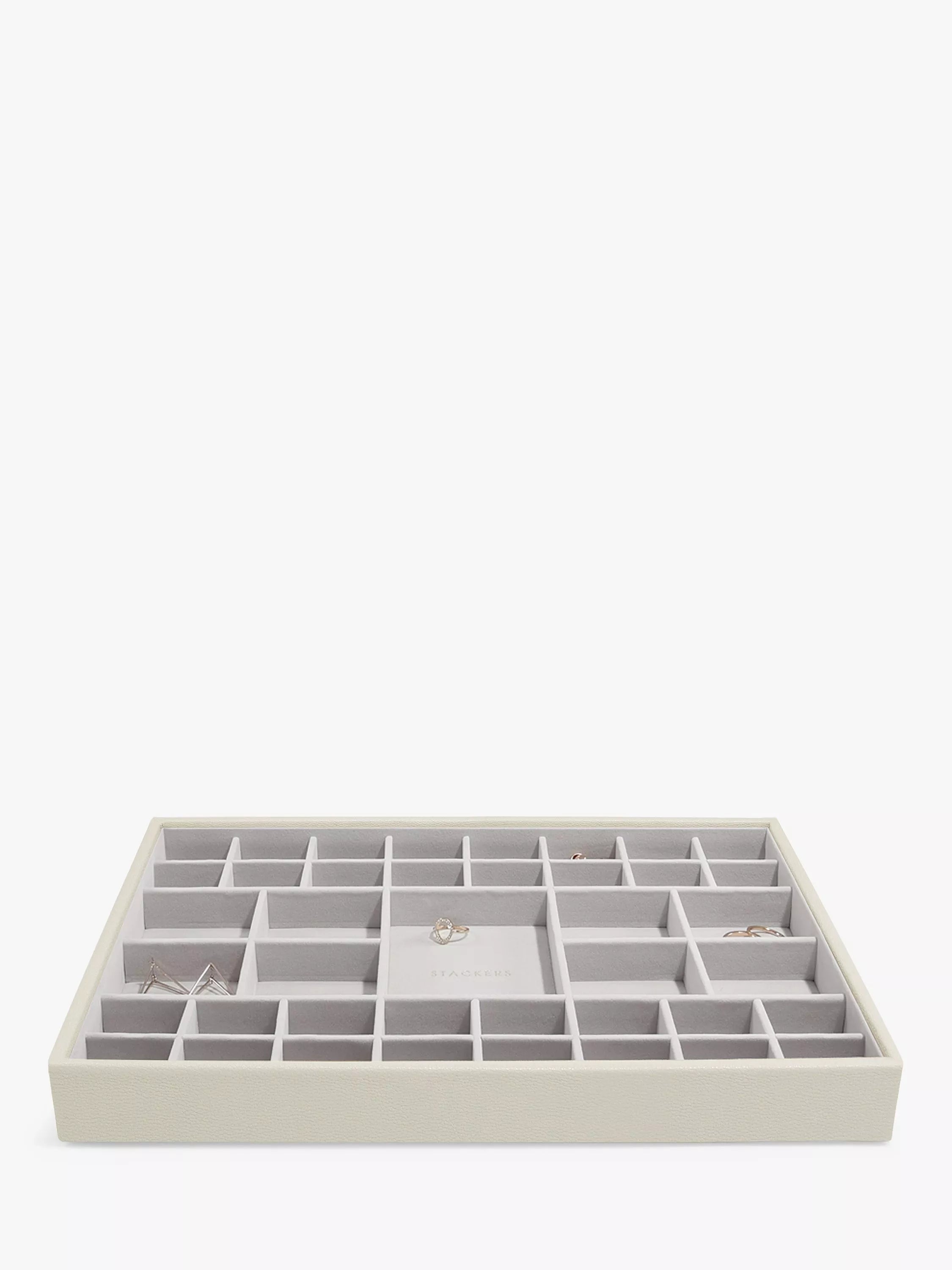 Stackers supersize 3 drawer jewellery box in oatmeal, imported from the UK