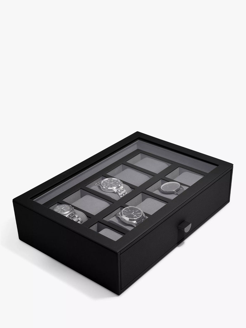 Stackers black 10 piece watch storage drawer (British brand)