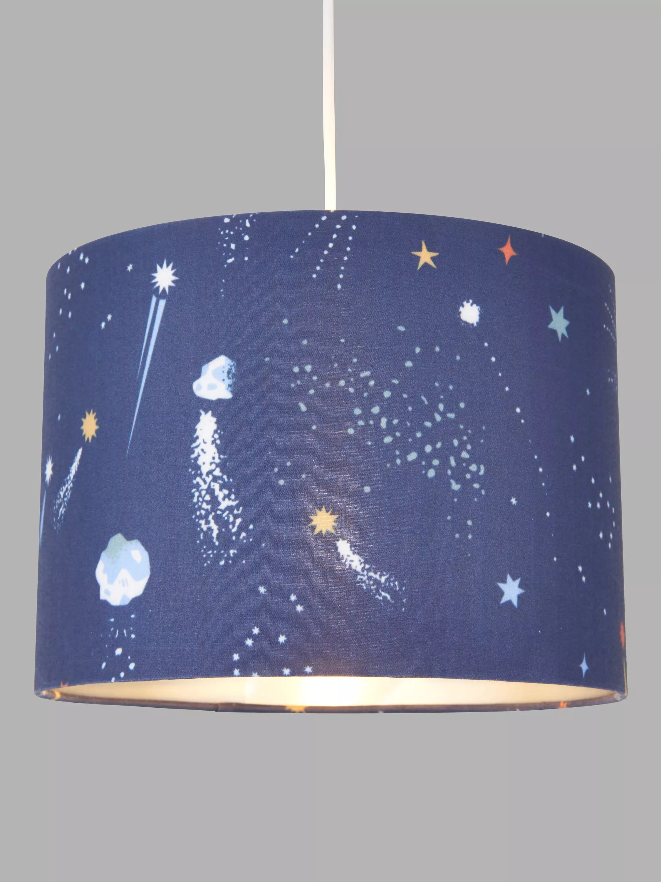 John Lewis Rockets faux linen lampshade, imported from the UK