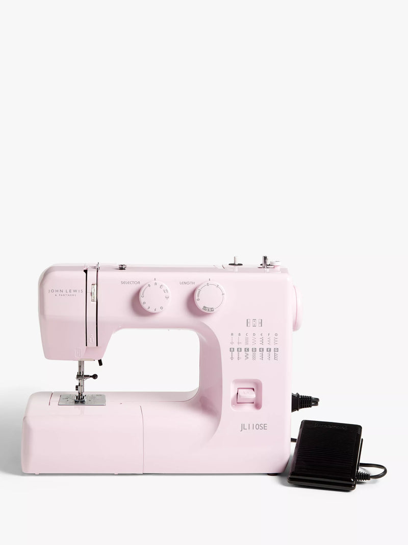 John Lewis sewing machine in soft pink with 14 stitch options, UK version