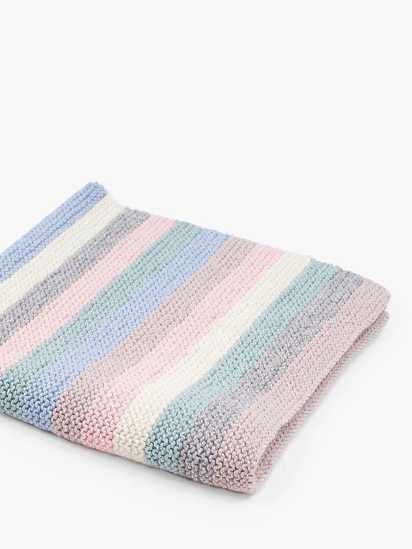 Wool Couture striped baby blanket knitting kit (British brand)