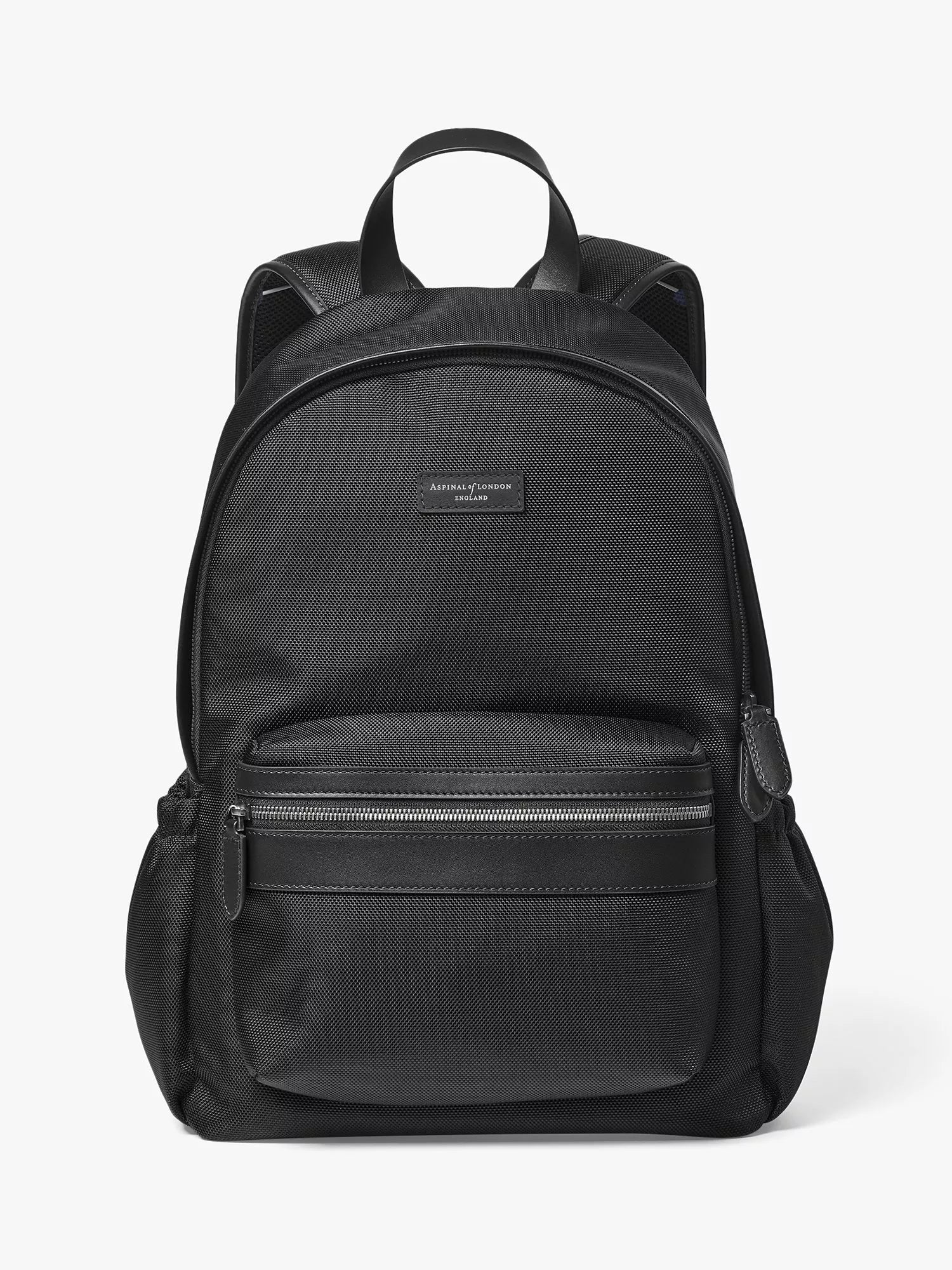 Aspinal of London men's commuter backpack with leather trim - British product