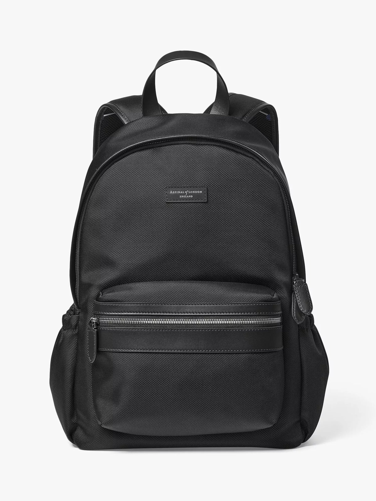 Aspinal of London men's commuter backpack with leather trim - British product