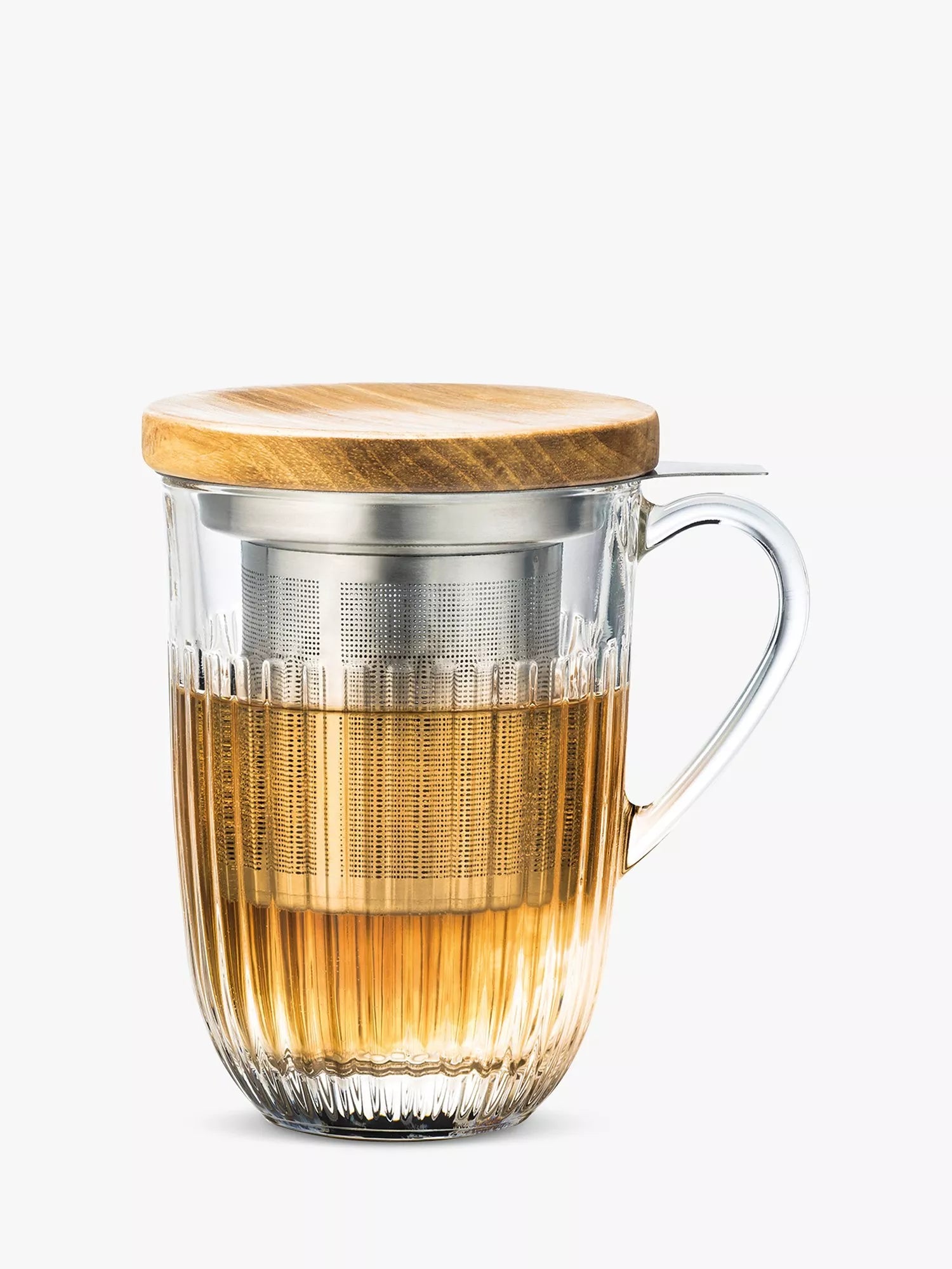 La Rochère glass tea infuser mug with bamboo lid 400ml - British product